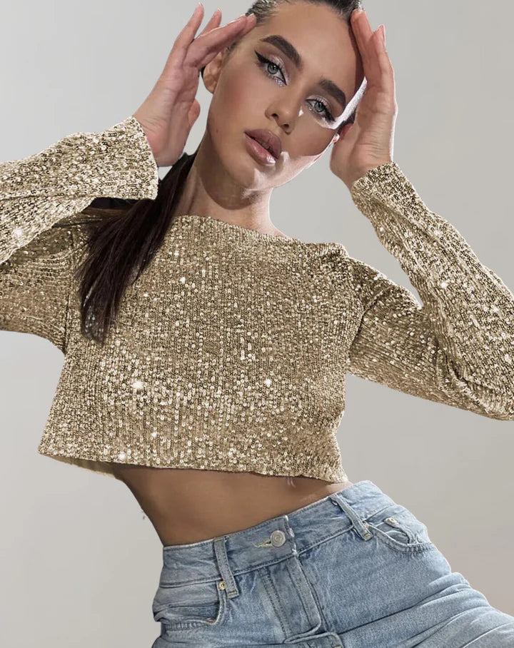 Liora Sparkling Cropped Top | Glanz und Eleganz für einen glamourösen Look