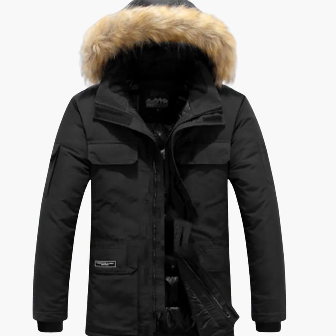 Parka Männer Winter | Kapuze Kunstpelz Viele Taschen Warm