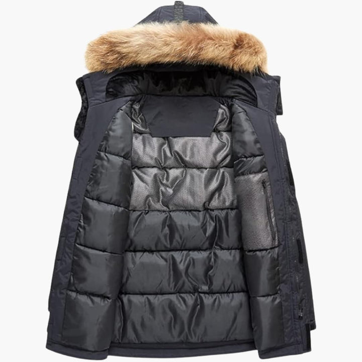 Parka Männer Winter | Kapuze Kunstpelz Viele Taschen Warm