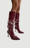 Paula Damen Lackstiefelette mit Absatz | Elegante Ankle Boots mit Reißverschluss & Spitze