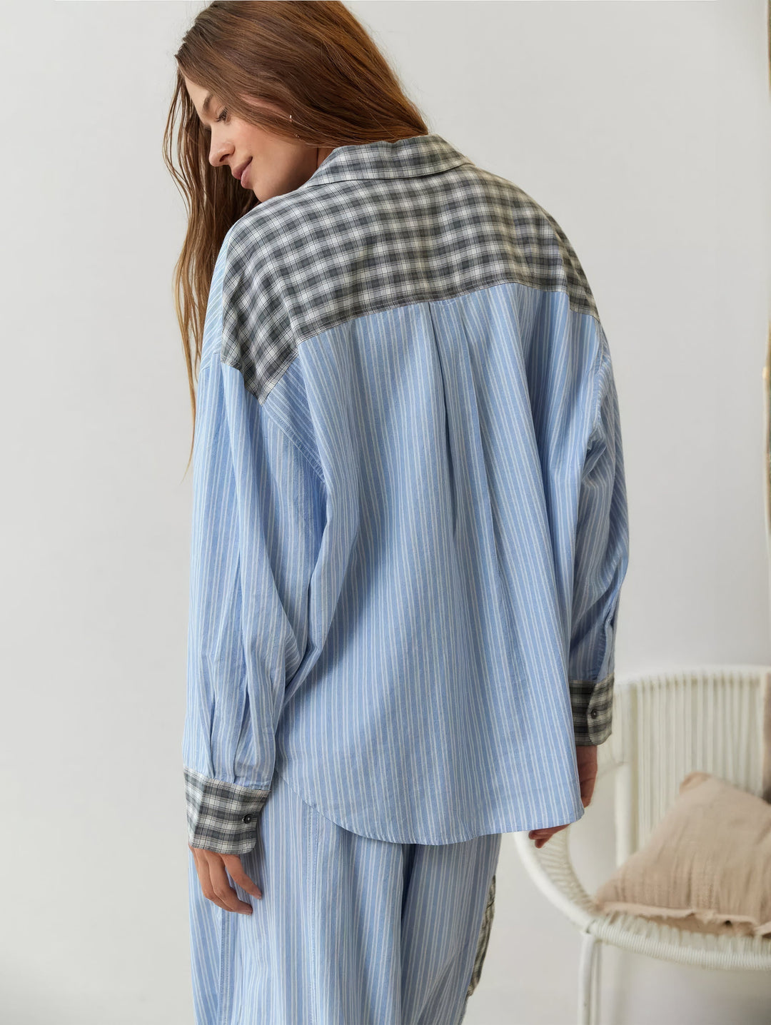 Plaid-Pyjama | Langärmeliges Lounge-Set für Frauen, Wärme und Komfort