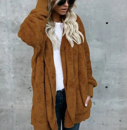 Rhianna - Kuschelige Doppel-Fleecejacke mit Kapuze – Perfekt für Herbst & Winter