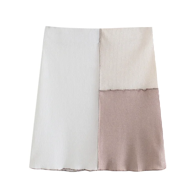 Leve Polyester Patchwork Rock für Frauen | Sommerliche Eleganz und Komfort