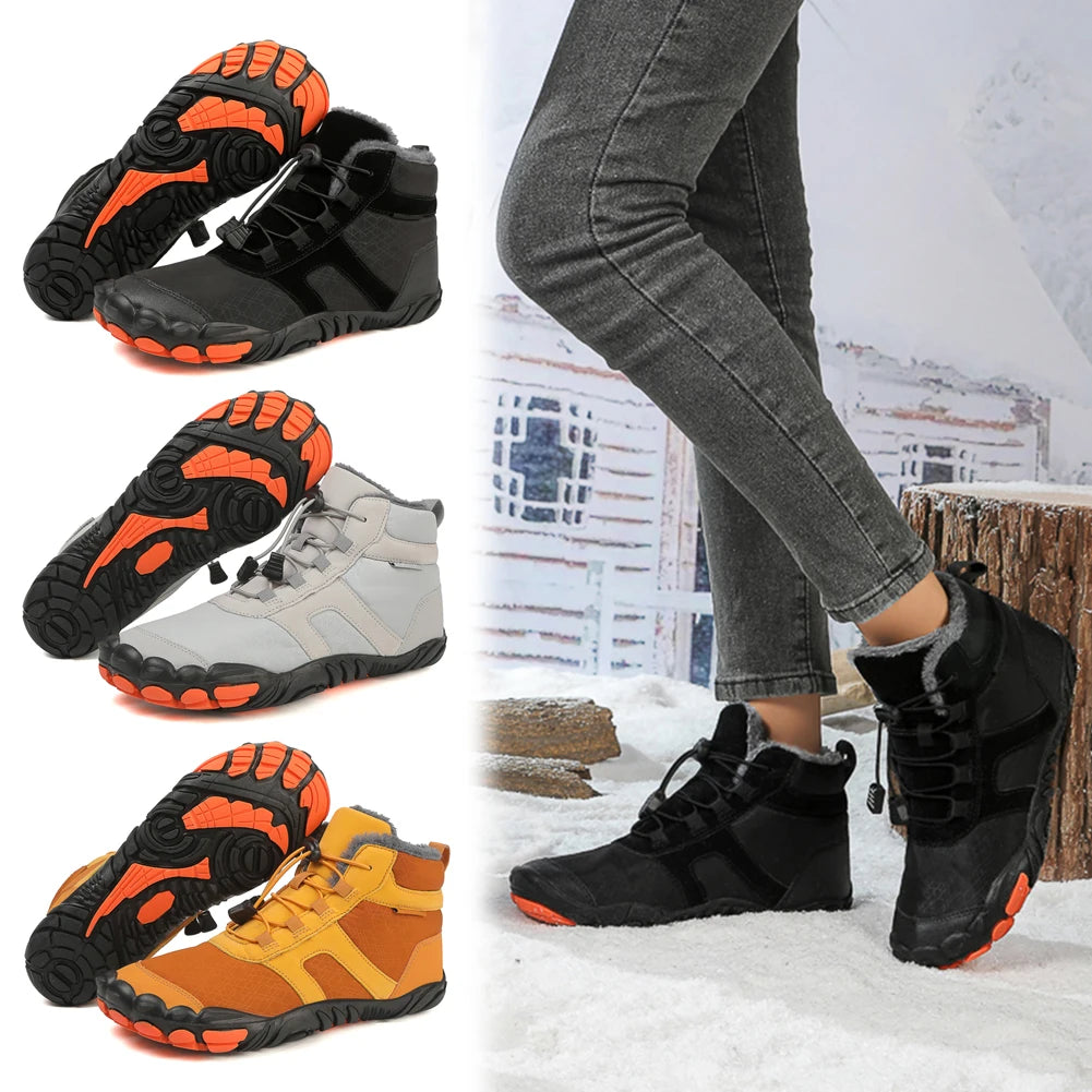 Herren Winter Barfußschuhe | Leichte Schneestiefel rutschfest & kältefest für Outdoor
