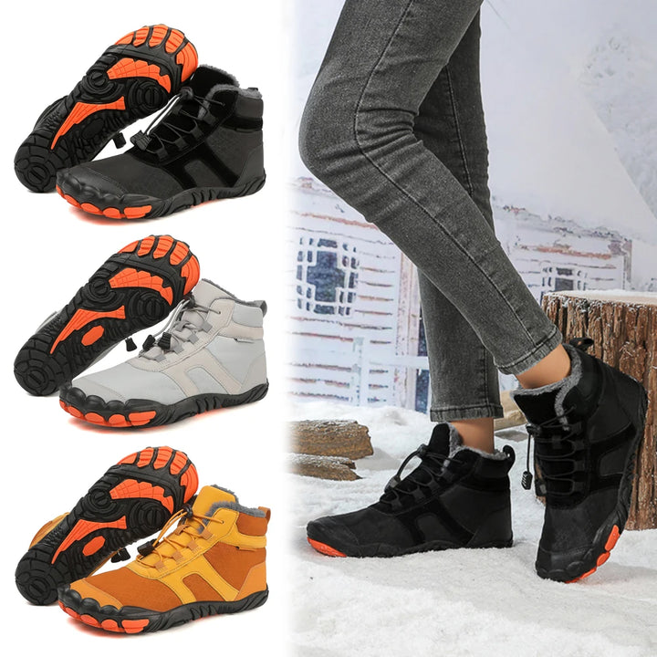Herren Winter Barfußschuhe | Leichte Schneestiefel rutschfest & kältefest für Outdoor
