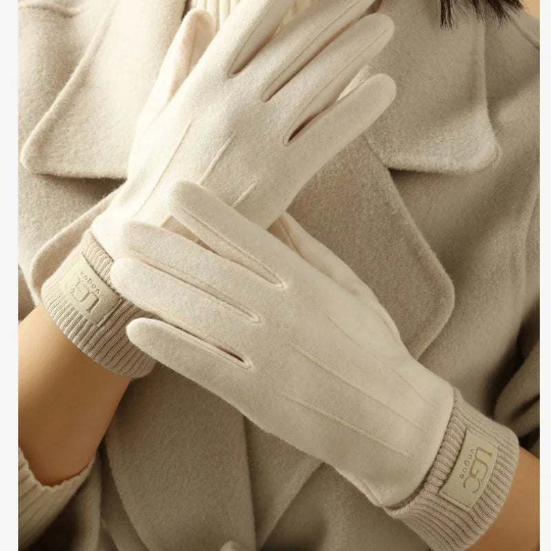 Damen Winter Touchscreen Handschuhe - Warme, Dicke Vollfinger Strickhandschuhe