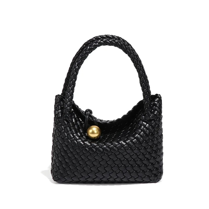 Schultertasche Geflochten | Kleine Crossbody Hobo Bag aus veganem Leder