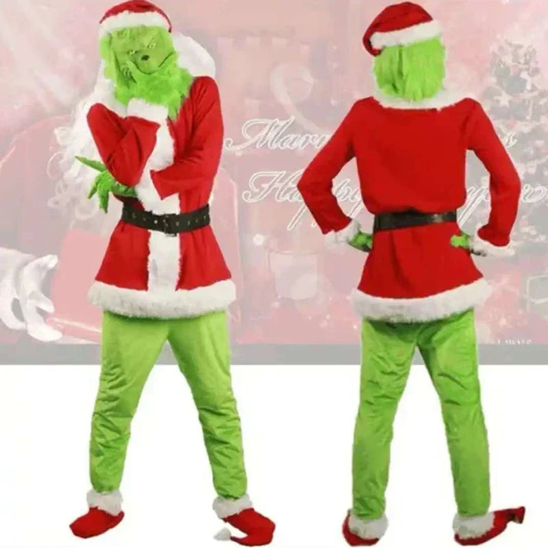 Grinch Weihnachtskostüm Erwachsene Fleece | Komplettset