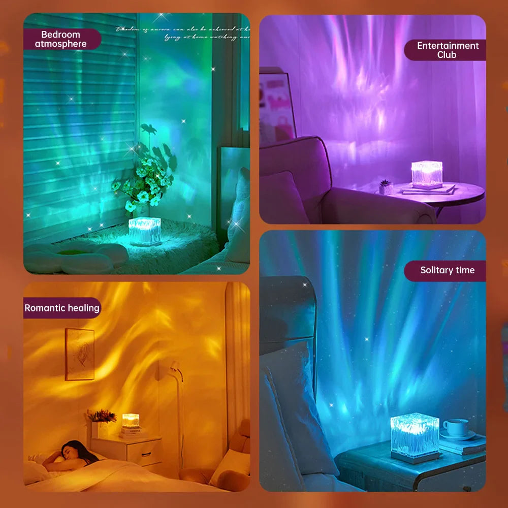 Nordlicht LED-Projektor mit Fernbedienung & Timer | 360° Mehrfarbige Effekte