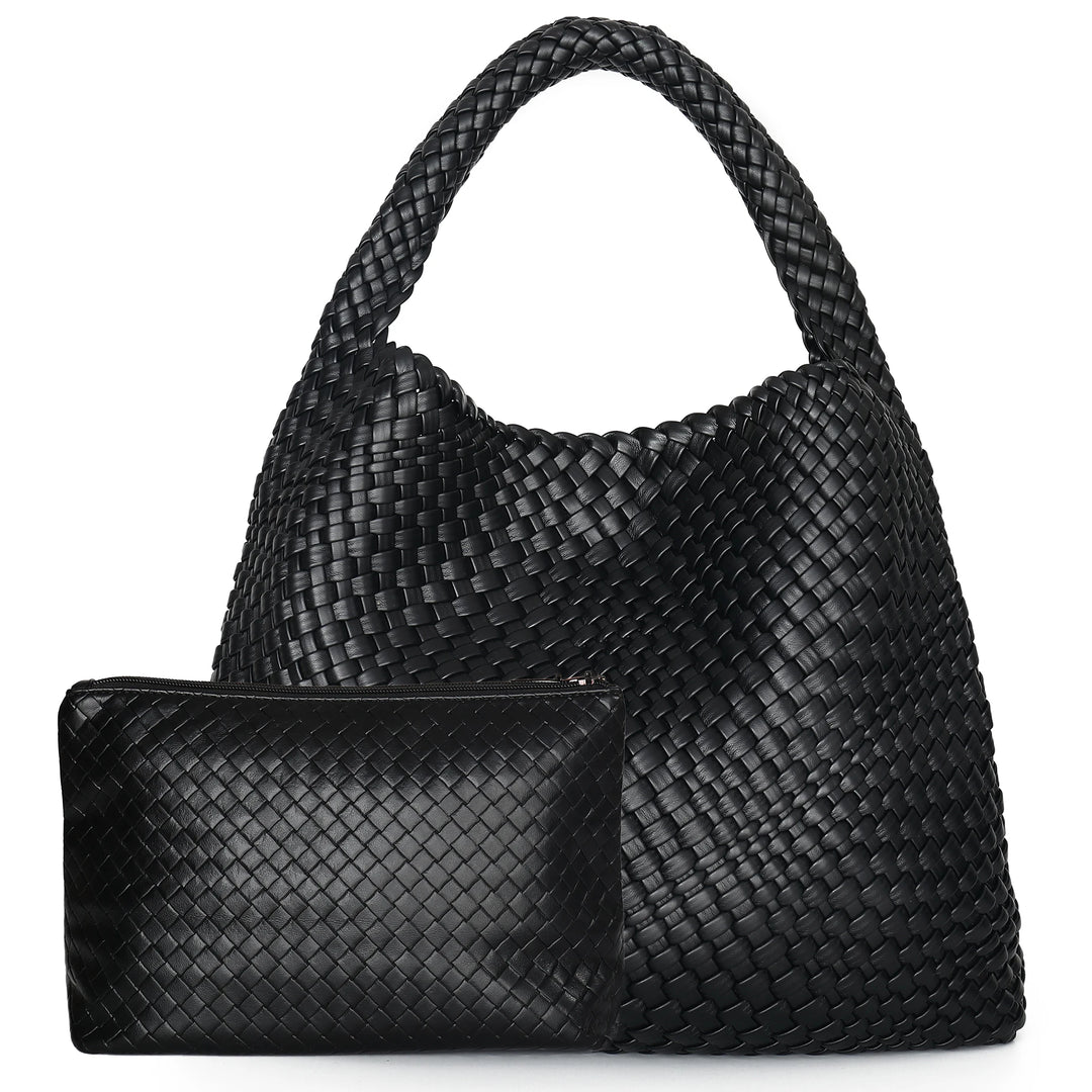Damen Handtasche Geflochten | Große Umhängetasche für Arbeit, Reise & Sommer