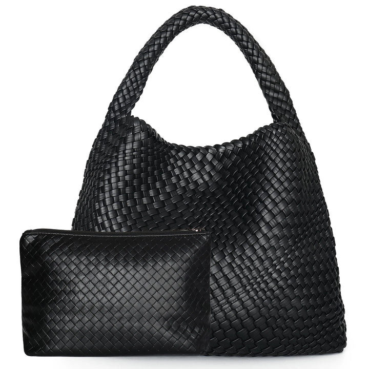 Damen Handtasche Geflochten | Große Umhängetasche für Arbeit, Reise & Sommer