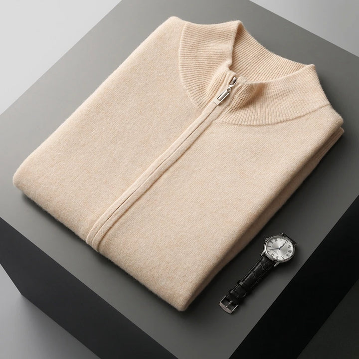 Strickpullover mit Reißverschluss | Woll-Sweater mit Stehkragen für Herbst & Winter