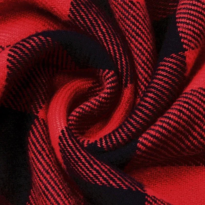 Herren Plaid Winterschal - Hohe Qualität, Warmer Streifen Schal mit Quasten