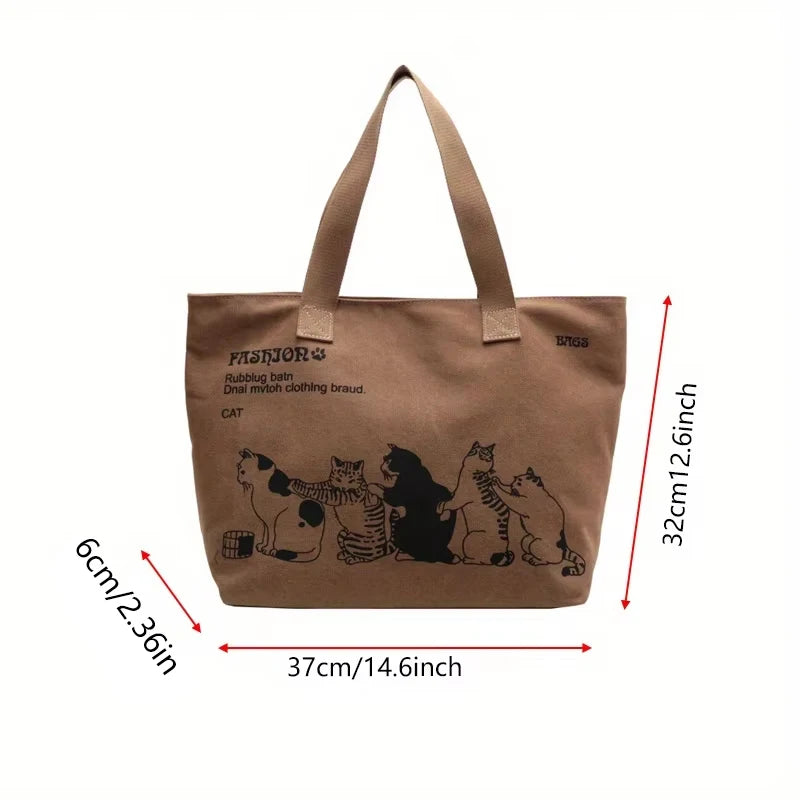 Damen Handtasche aus Canvas | Klassisches Design & Geräumig mit Reißverschluss