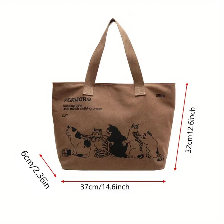 Damen Handtasche aus Canvas | Klassisches Design & Geräumig mit Reißverschluss
