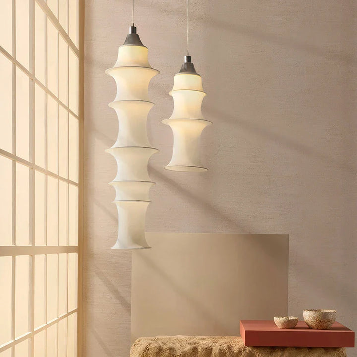 Nordisk Wabi Sabi LED Fabric Pendelleuchte - Minimalistische Deckenleuchte für Wohn- und Esszimmer