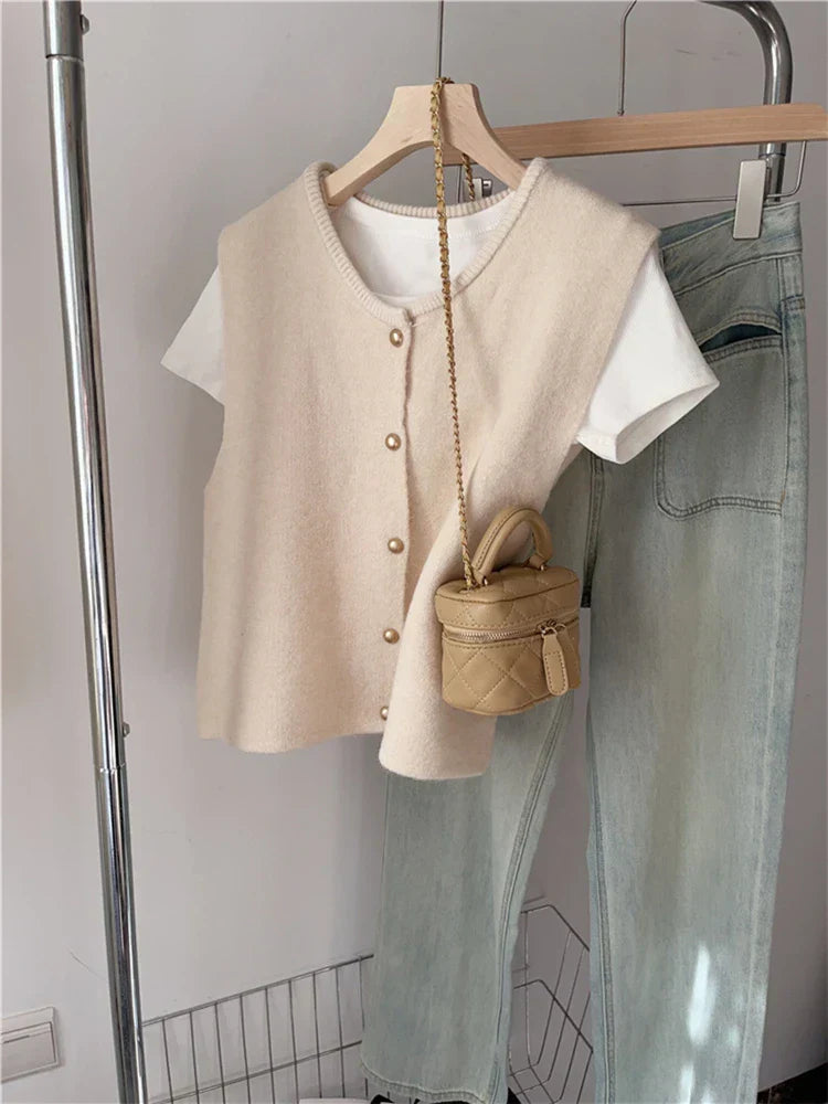 Adeline - Raffinierte Weste mit Knöpfen, ideal für einen klassischen Stil