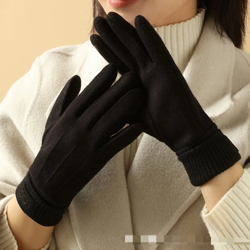Damen Winter Touchscreen Handschuhe - Warme, Dicke Vollfinger Strickhandschuhe