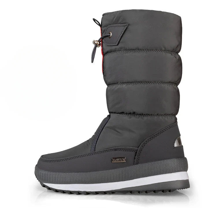 Damen-Schneestiefel | Warme, halbwadenhohe, wasserdichte Stiefel mit Plattform und rutschfestem Fell