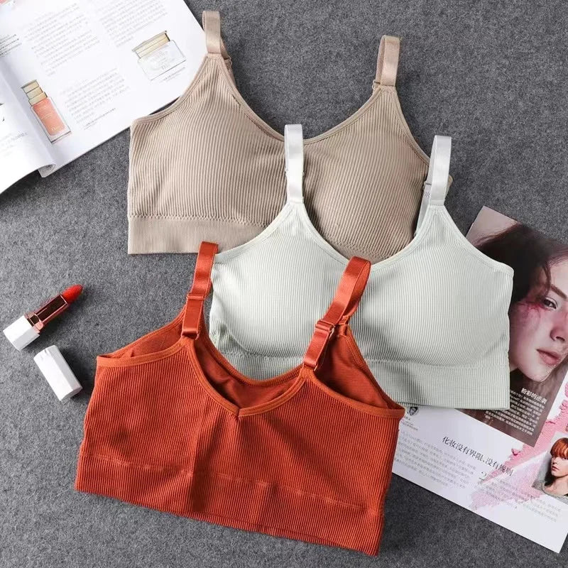 Damen Bralette BH | Nahtloser Büstenhalter ohne Bügel mit Vollschale für Sport & Alltag