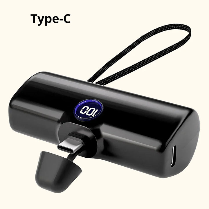 Externer Akku Mini Liboer 5000mAh | Schnellladegerät mit LED-Anzeige und Type-C/Lightning-Anschluss