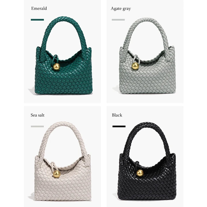Schultertasche Geflochten | Kleine Crossbody Hobo Bag aus veganem Leder