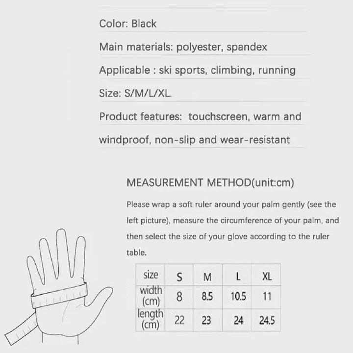 Unisex Winter Touchscreen Handschuhe - Wind- & Wasserdicht für Ski, Radfahren