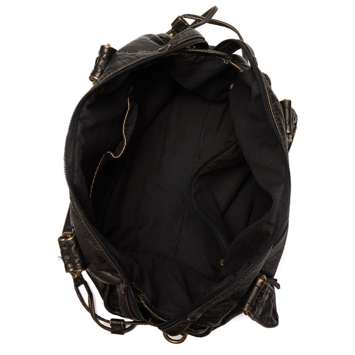 Schwarze Eleganz | Luxuriöse Handtasche aus echtem Leder