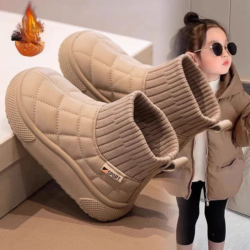 Kinder Winterstiefel Leder gefüttert rutschfest