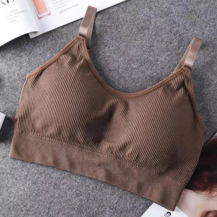 Damen Bralette BH | Nahtloser Büstenhalter ohne Bügel mit Vollschale für Sport & Alltag