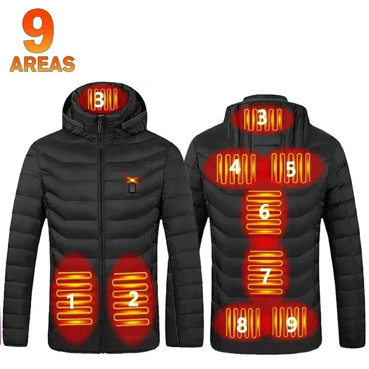Opvarmet Jakke/Vest Unisex USB | Hætte Outdoor Vinter