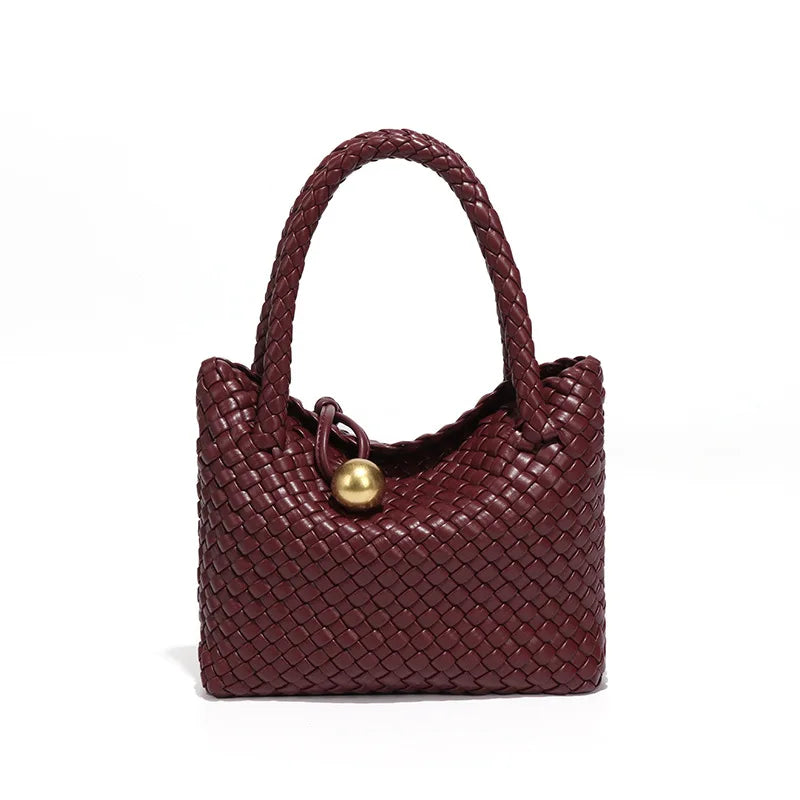 Schultertasche Geflochten | Kleine Crossbody Hobo Bag aus veganem Leder