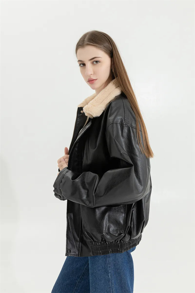 Sophie Leather Grace | Elegante Winterjacke aus Leder, Komfort und Stil Die ganze Saison über