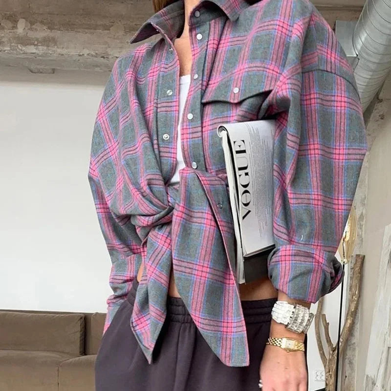 Übergroße Karohemdjacke | Weicher Flanell | Trendiger Lagenlook