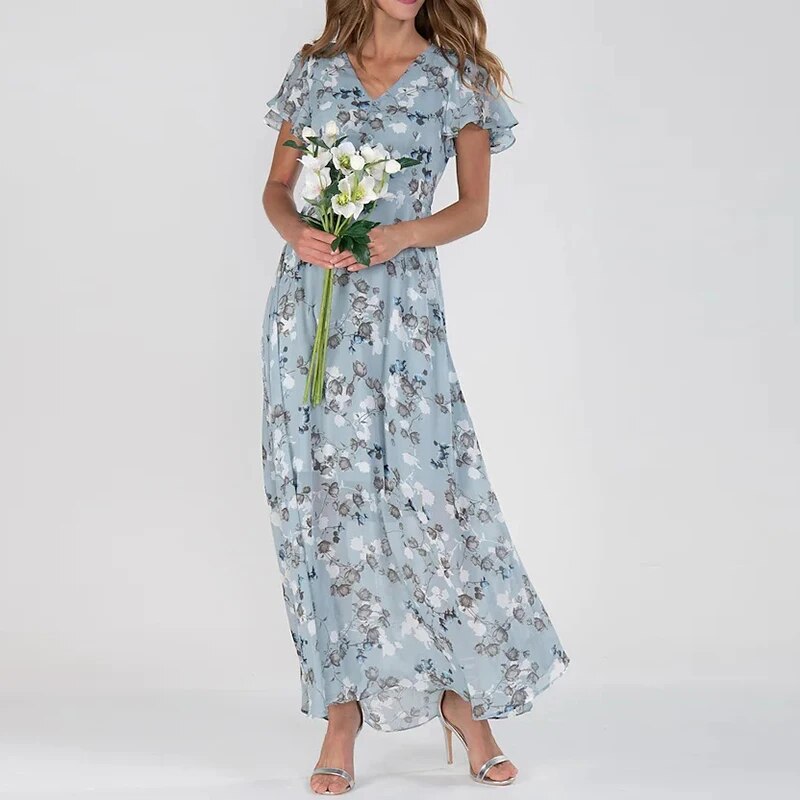 Sofie – Lange Sommerkleid mit Blumenmuster