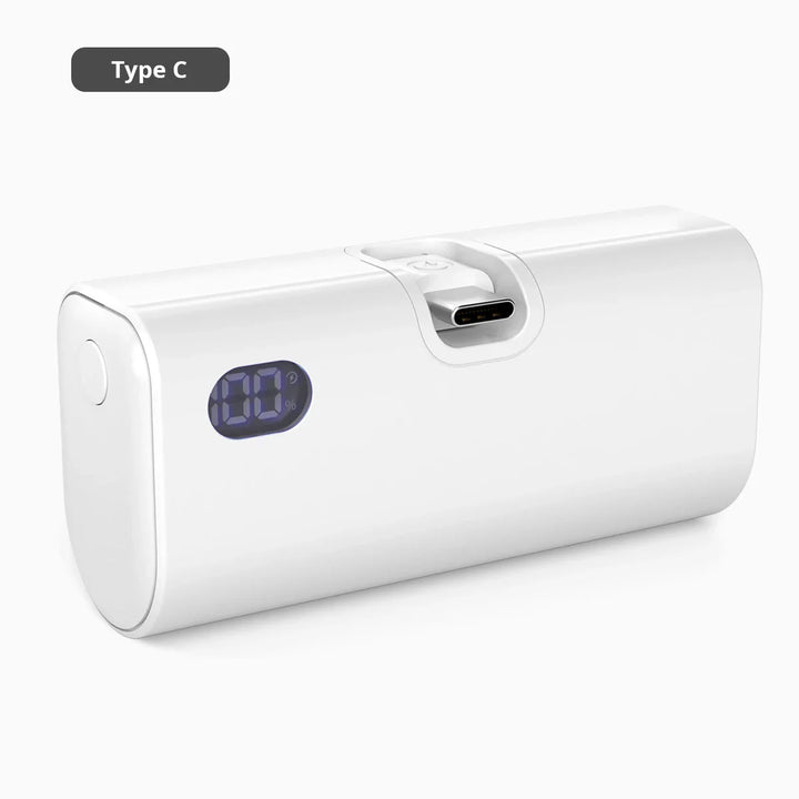 Liboer Faltbarer Externer Akku Schnellladung | 5000mAh USB-C oder Lightning LED-Bildschirm