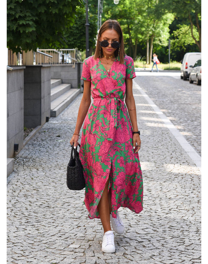Selena | Elegantes & Bequemes Langes Kleid mit Modernem Ausschnitt