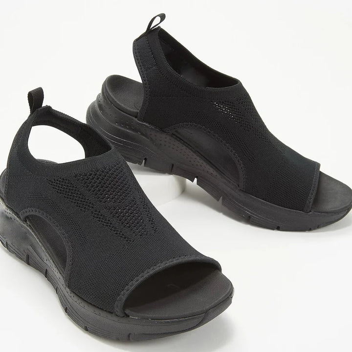 OrthoStep Damen Sandalen | Sportlich & Orthopädisch Atmungsaktiv & Klettverschluss