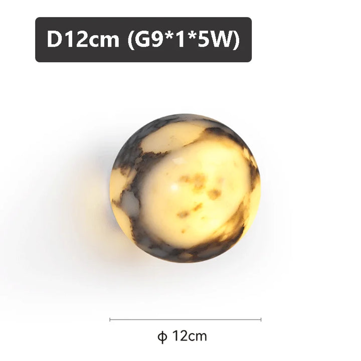 Væglampe Marmor Natursten | Kugle LED Til Stue Gang