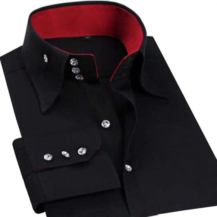 Slim Fit Businesshemd für Herren | Elegantes Langarmhemd mit Button-Down Kragen