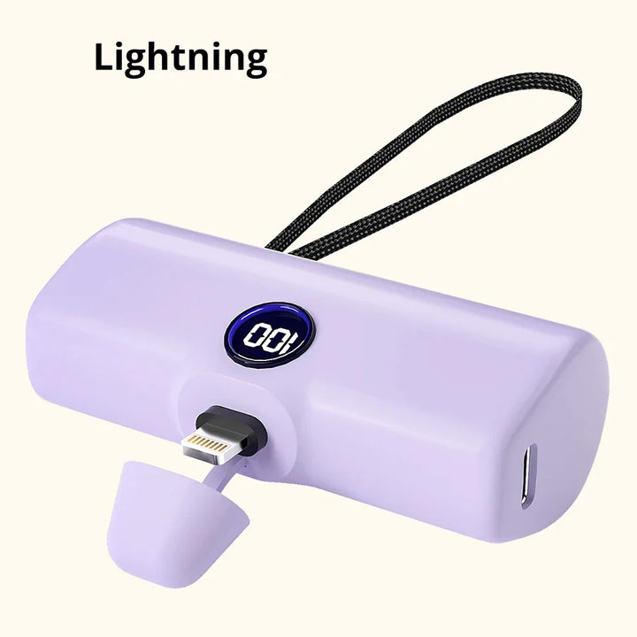 Externer Akku Mini Liboer 5000mAh | Schnellladegerät mit LED-Anzeige und Type-C/Lightning-Anschluss