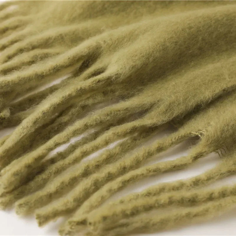 Unisex Luxus Winterschal - Dicke Deckenwickel mit langen Fransen für Paare