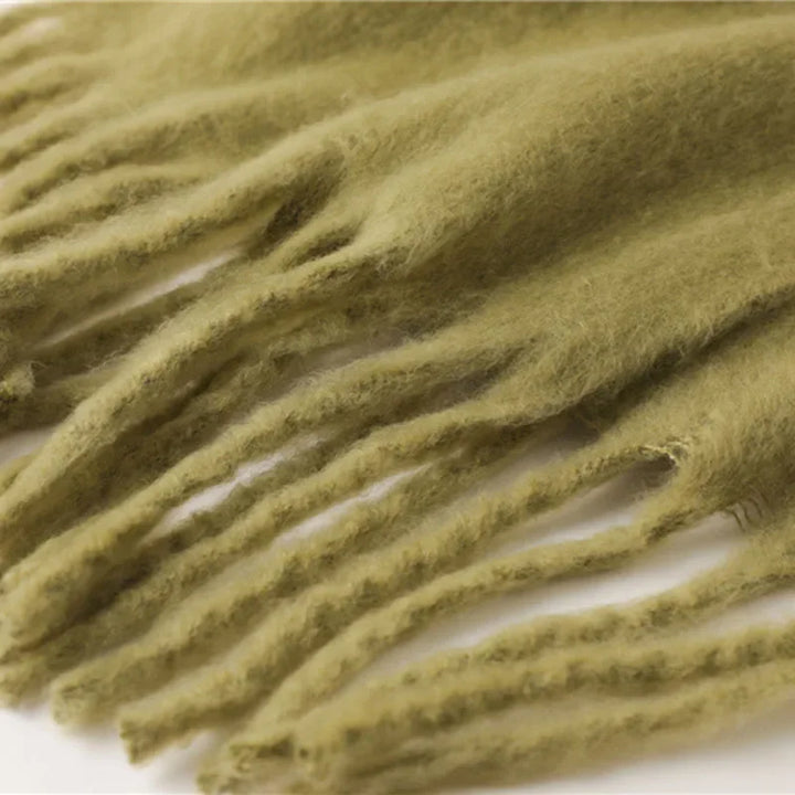 Unisex Luxus Winterschal - Dicke Deckenwickel mit langen Fransen für Paare