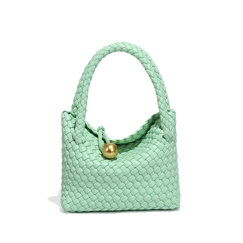 Schultertasche Geflochten | Kleine Crossbody Hobo Bag aus veganem Leder