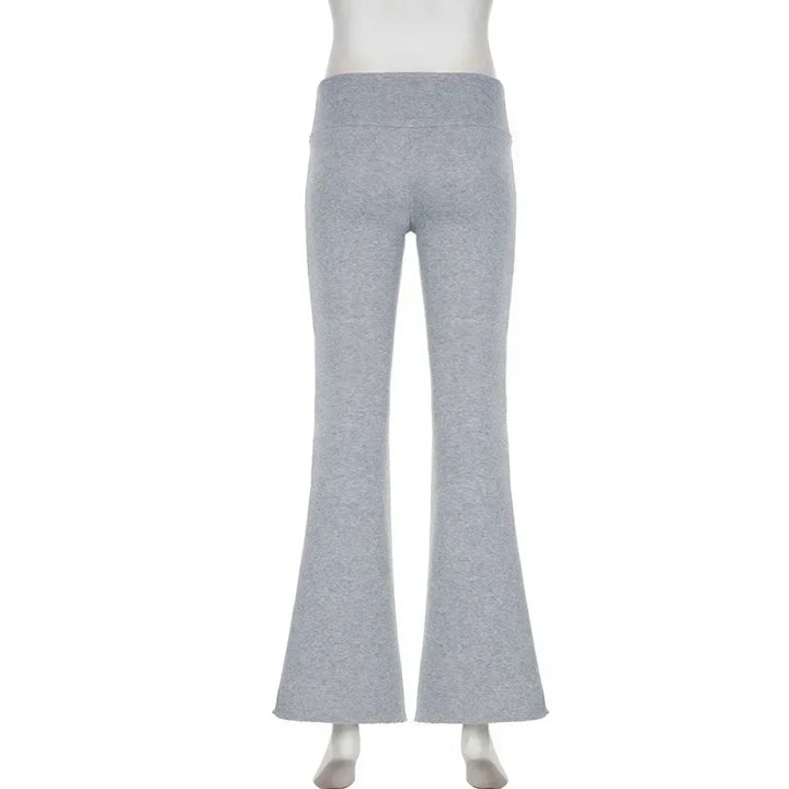 Damen Hose | Flared Bootcut, Tiefer Bund, Basic Y2K Streetstyle, Herbst & Frühling