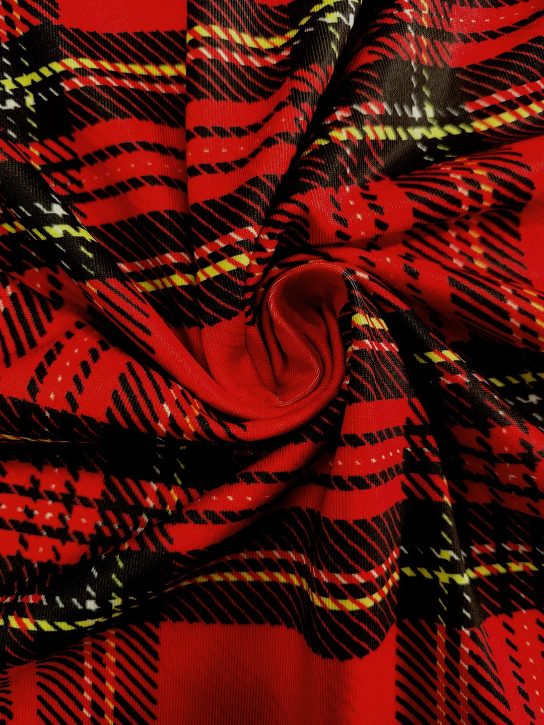 Minikleid Weihnachten Damen | Rot kariert Langarm Swing