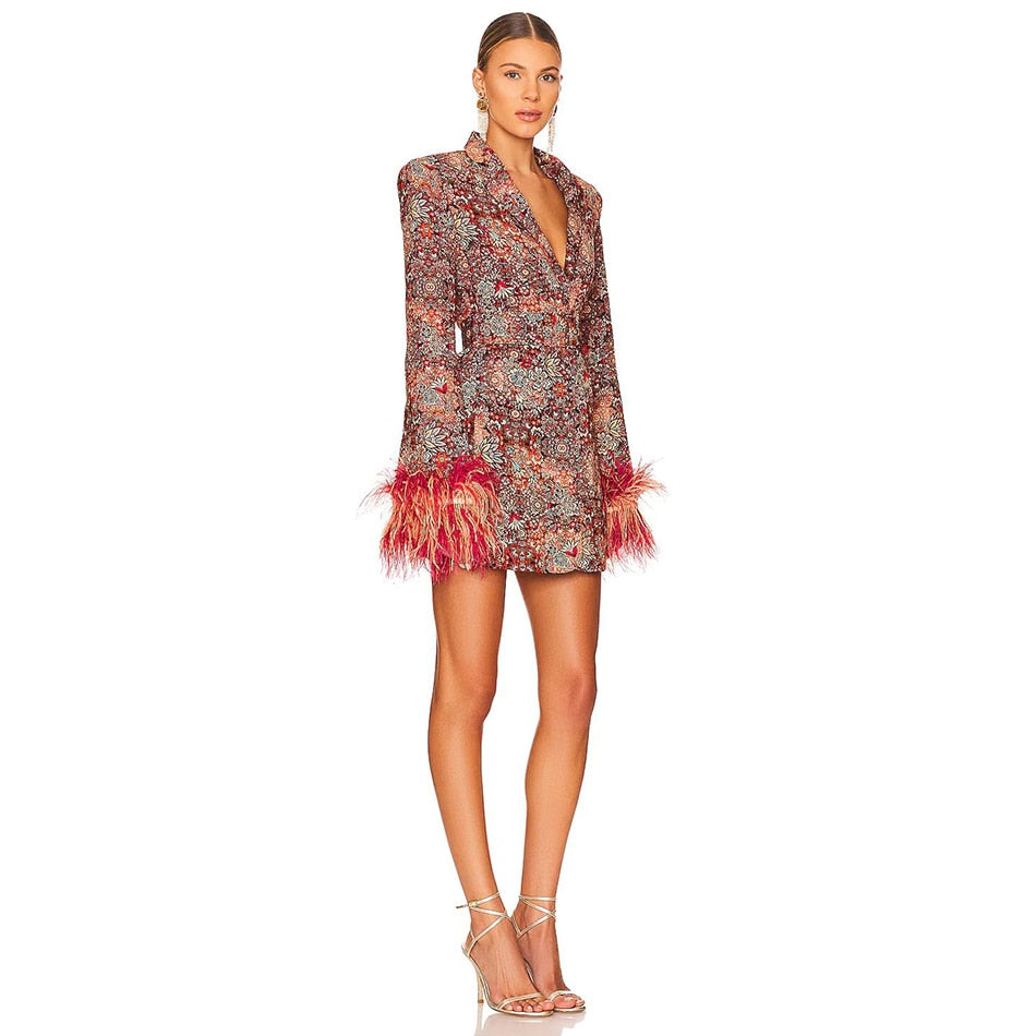 Deia | Blazerkleid mit Federn