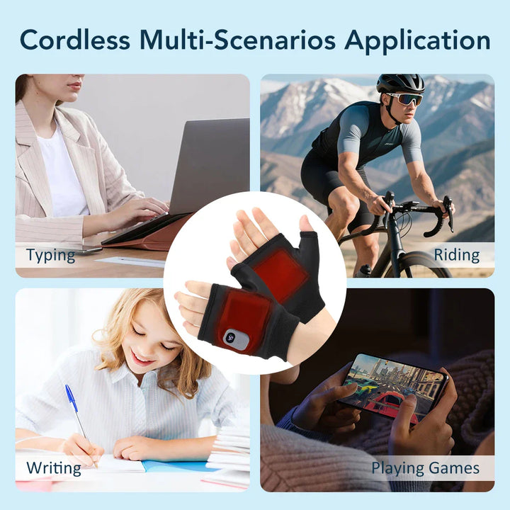 Opvarmede Handsker Fingerløse Genopladelige | Touch Skærm