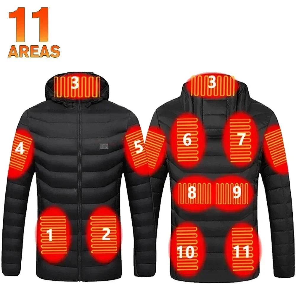 Opvarmet Jakke/Vest Unisex USB | Hætte Outdoor Vinter