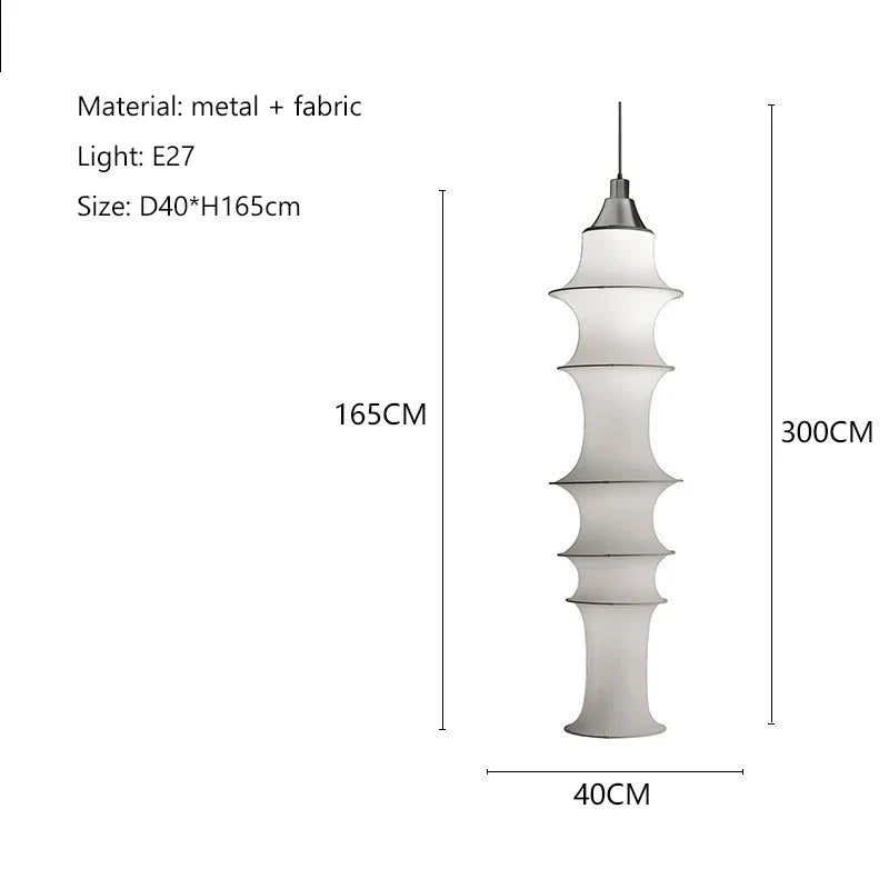 Nordisk Wabi Sabi LED Fabric Pendelleuchte - Minimalistische Deckenleuchte für Wohn- und Esszimmer